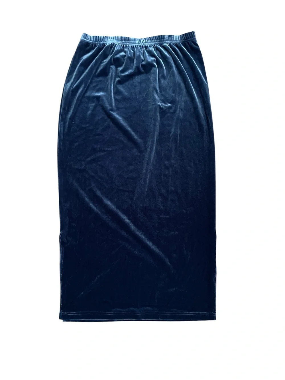 VTG Jason Maxwell Navy Blue Iridescent Velvet Maxi Skirt Petite L Whimsigoth